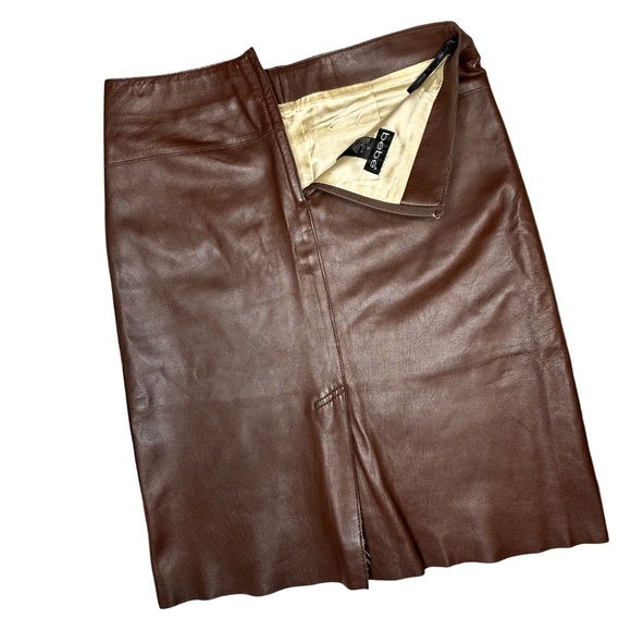 BEBE Skirts| Y2K Vintage Chocolate Brown 100% Leather Pencil Skirt Size 6 - Picture 3 of 4